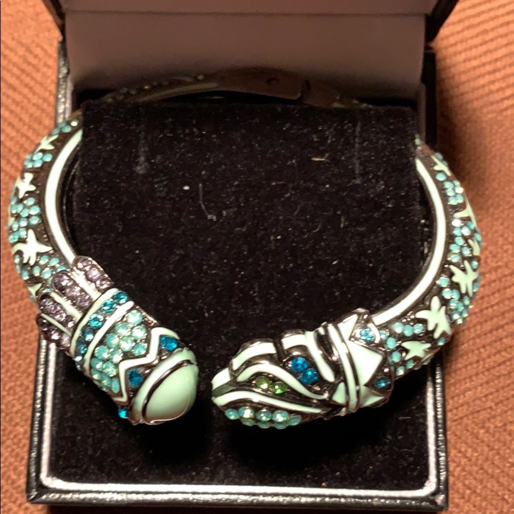Enamel/crystal encrusted Etruscan motif bracelet